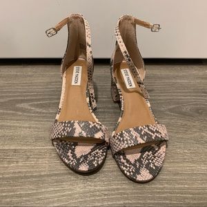 Steve Madden snake skin sandal 2.25 inch heel